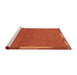 Sideview of Machine Washable Abstract Orange Red Rug, wshabs3137