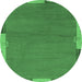 Round Abstract Emerald Green Modern Rug, abs3137emgrn