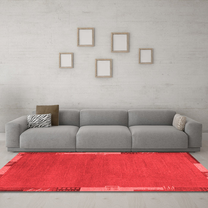Modern Red Washable Rugs
