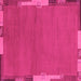 Square Machine Washable Abstract Pink Modern Rug, wshabs3137pnk