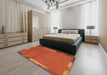 Machine Washable Abstract Orange Red Rug in a Bedroom, wshabs3137