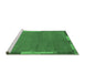 Sideview of Machine Washable Abstract Emerald Green Modern Area Rugs, wshabs3137emgrn