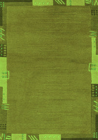 Abstract Green Modern Rug, abs3137grn