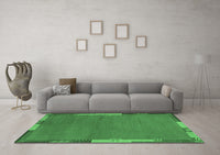 Machine Washable Abstract Emerald Green Modern Rug, wshabs3137emgrn