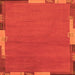 Square Machine Washable Abstract Orange Modern Area Rugs, wshabs3137org