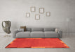 Machine Washable Abstract Orange Modern Area Rugs in a Living Room, wshabs3137org