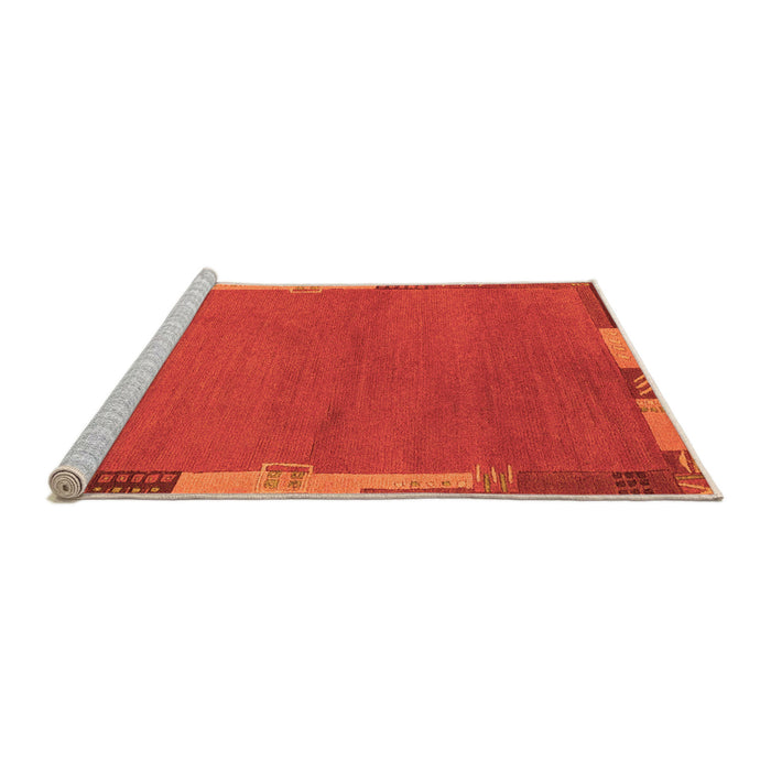 Sideview of Machine Washable Abstract Orange Modern Area Rugs, wshabs3137org