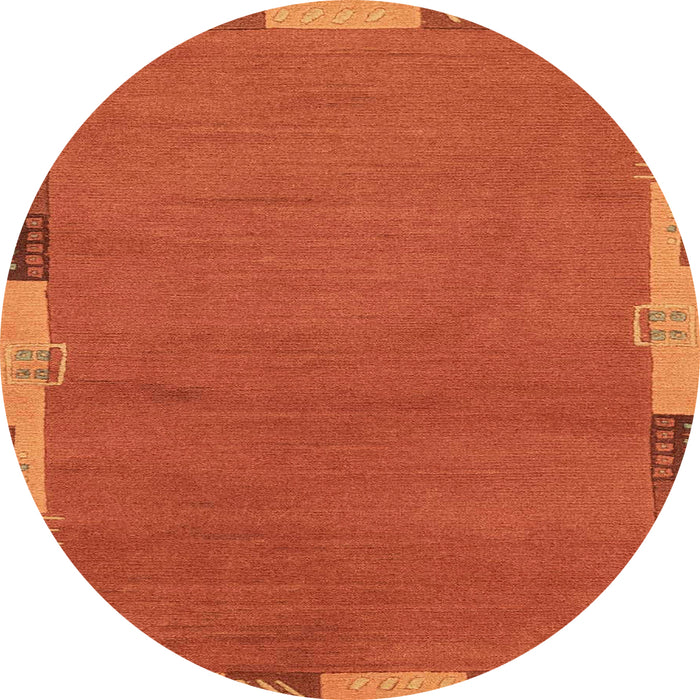 Round Abstract Orange Red Modern Rug, abs3137