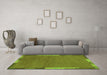 Machine Washable Abstract Green Modern Area Rugs in a Living Room,, wshabs3137grn