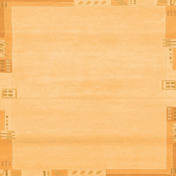 Square Machine Washable Abstract Orange Modern Area Rugs, wshabs3138org