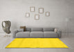 Machine Washable Abstract Yellow Modern Rug in a Living Room, wshabs3138yw