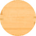 Round Machine Washable Abstract Orange Modern Area Rugs, wshabs3138org