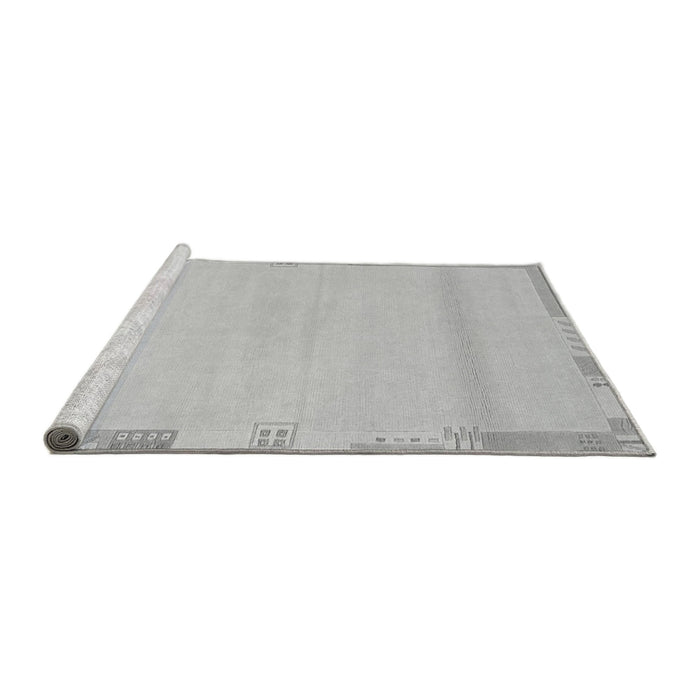 Sideview of Machine Washable Abstract Gray Modern Rug, wshabs3138gry