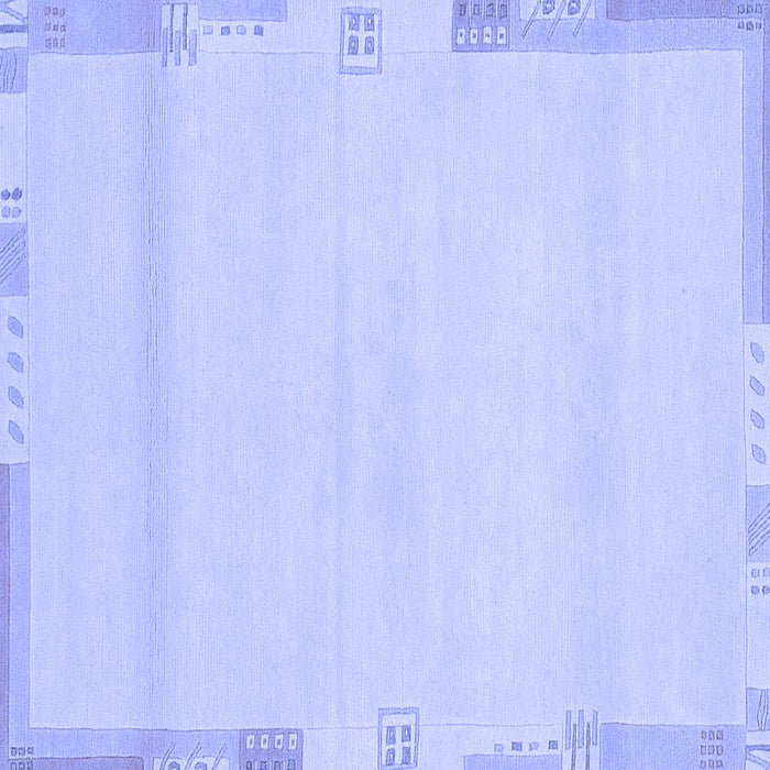 Square Abstract Blue Modern Rug, abs3138blu