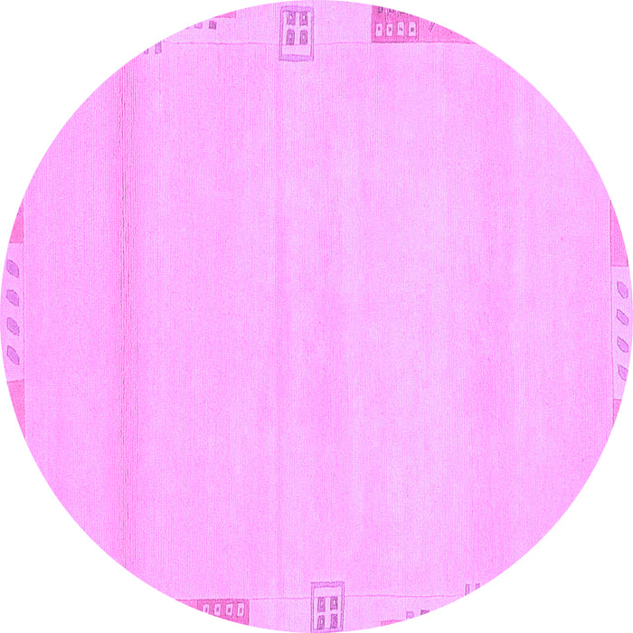 Round Machine Washable Abstract Purple Modern Area Rugs, wshabs3138pur