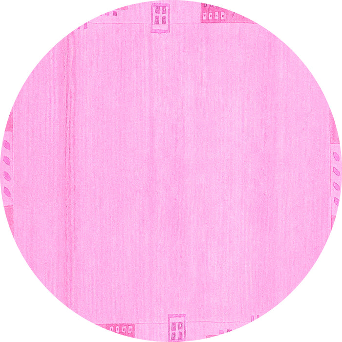 Round Abstract Pink Modern Rug, abs3138pnk