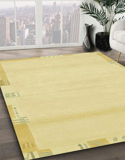 Machine Washable Abstract Chrome Gold Yellow Rug in a Family Room, wshabs3138