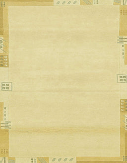 Abstract Chrome Gold Yellow Modern Rug, abs3138