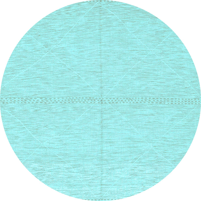 Round Machine Washable Solid Light Blue Modern Rug, wshabs3139lblu