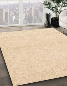 Abstract Khaki Gold Solid Rug in Family Room, abs3139