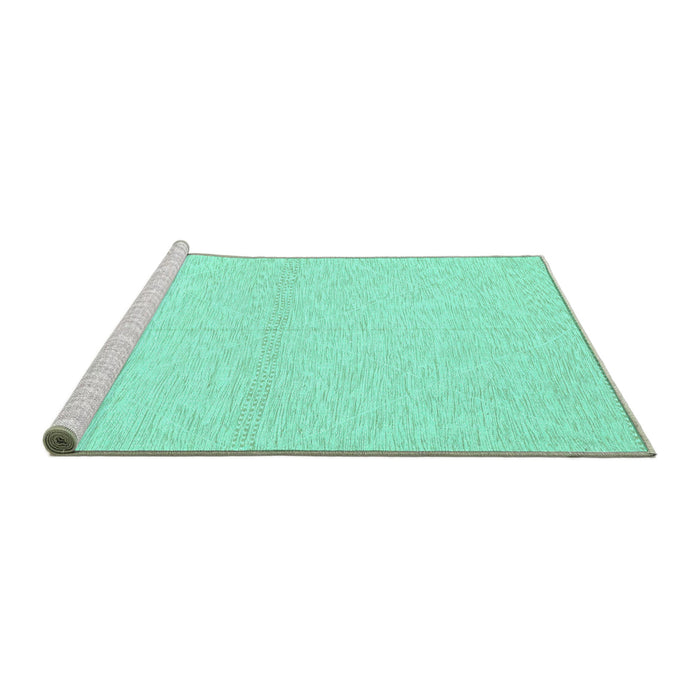Sideview of Machine Washable Solid Turquoise Modern Area Rugs, wshabs3139turq