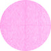 Round Solid Pink Modern Rug, abs3139pnk