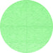 Round Solid Emerald Green Modern Rug, abs3139emgrn