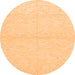 Round Machine Washable Solid Orange Modern Area Rugs, wshabs3139org