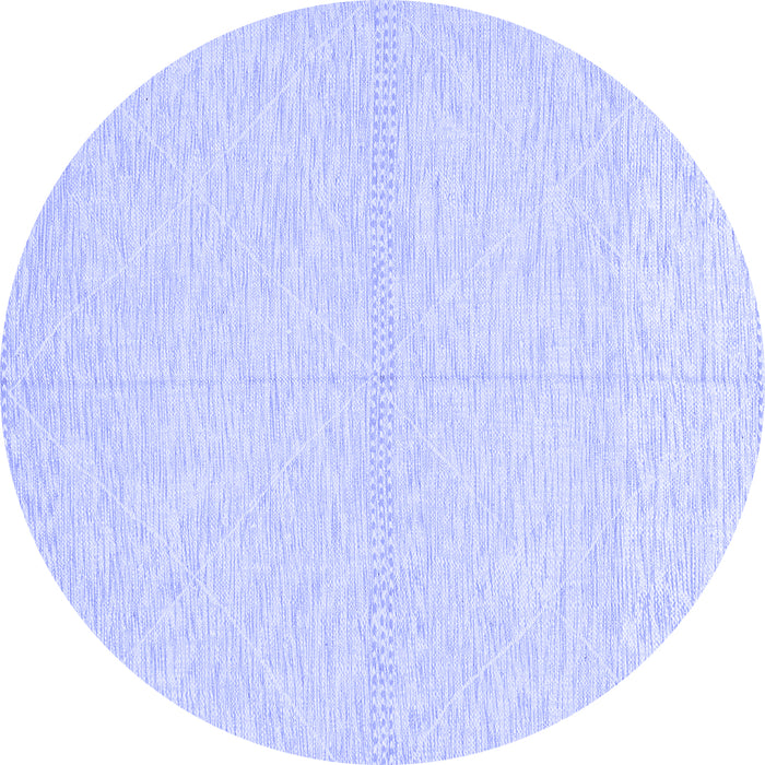 Round Machine Washable Solid Blue Modern Rug, wshabs3139blu