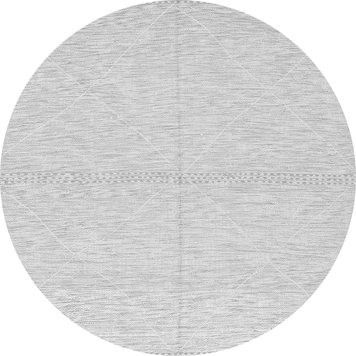 Round Machine Washable Solid Gray Modern Rug, wshabs3139gry