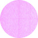 Round Solid Purple Modern Rug, abs3139pur