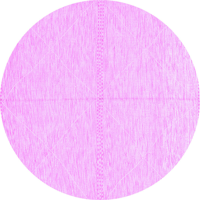 Round Machine Washable Solid Purple Modern Area Rugs, wshabs3139pur