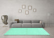 Machine Washable Solid Turquoise Modern Area Rugs in a Living Room,, wshabs3139turq