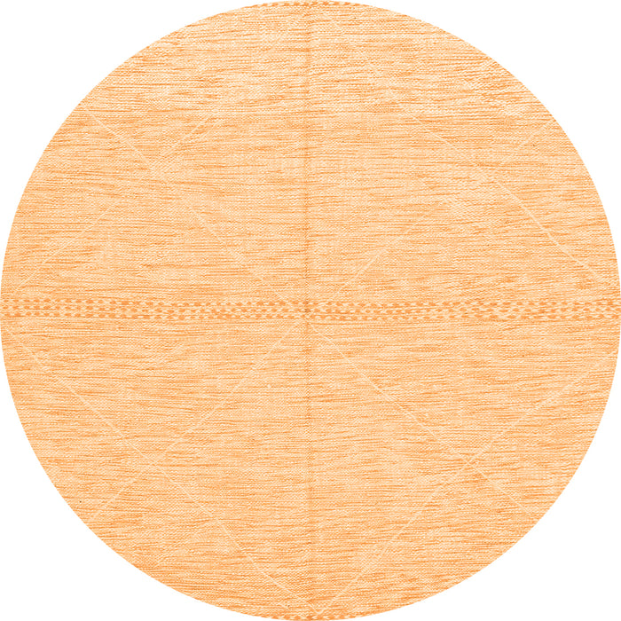 Round Solid Orange Modern Rug, abs3139org