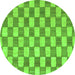 Round Machine Washable Abstract Green Modern Area Rugs, wshabs313grn