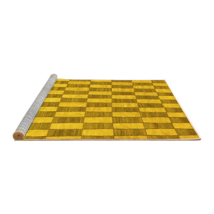 Sideview of Machine Washable Abstract Yellow Modern Rug, wshabs313yw