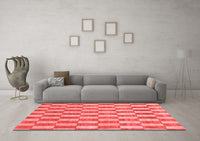 Machine Washable Abstract Red Modern Rug, wshabs313red