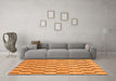 Machine Washable Abstract Orange Modern Area Rugs in a Living Room, wshabs313org