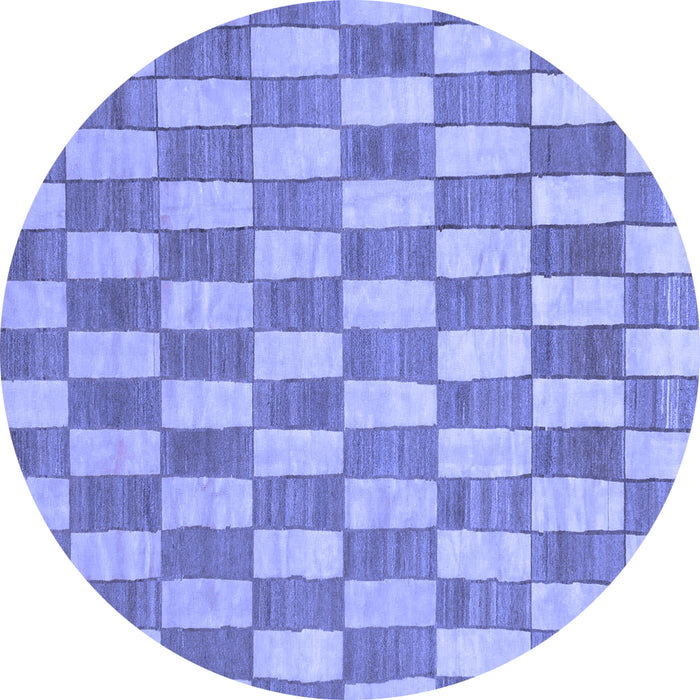 Round Abstract Blue Modern Rug, abs313blu