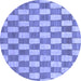 Round Abstract Blue Modern Rug, abs313blu