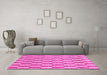 Machine Washable Abstract Pink Modern Rug in a Living Room, wshabs313pnk