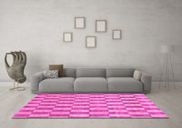 Machine Washable Abstract Pink Modern Rug, wshabs313pnk