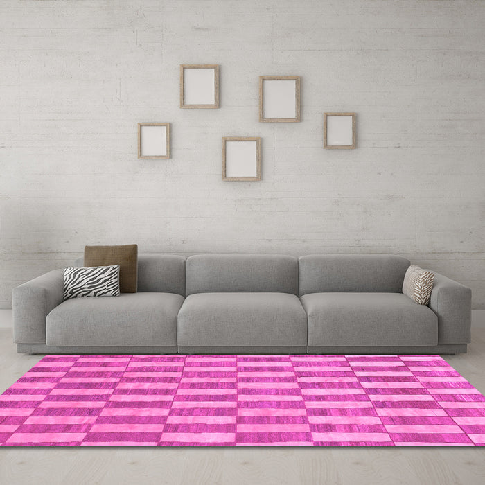 Machine Washable Abstract Pink Modern Rug in a Living Room, wshabs313pnk