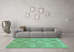 Machine Washable Abstract Turquoise Modern Area Rugs in a Living Room,, wshabs313turq