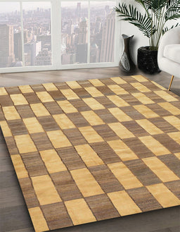 Machine Washable Abstract Orange Rug in a Family Room, wshabs313