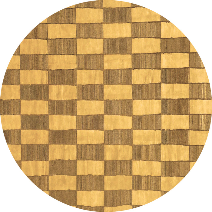 Round Abstract Brown Modern Rug, abs313brn