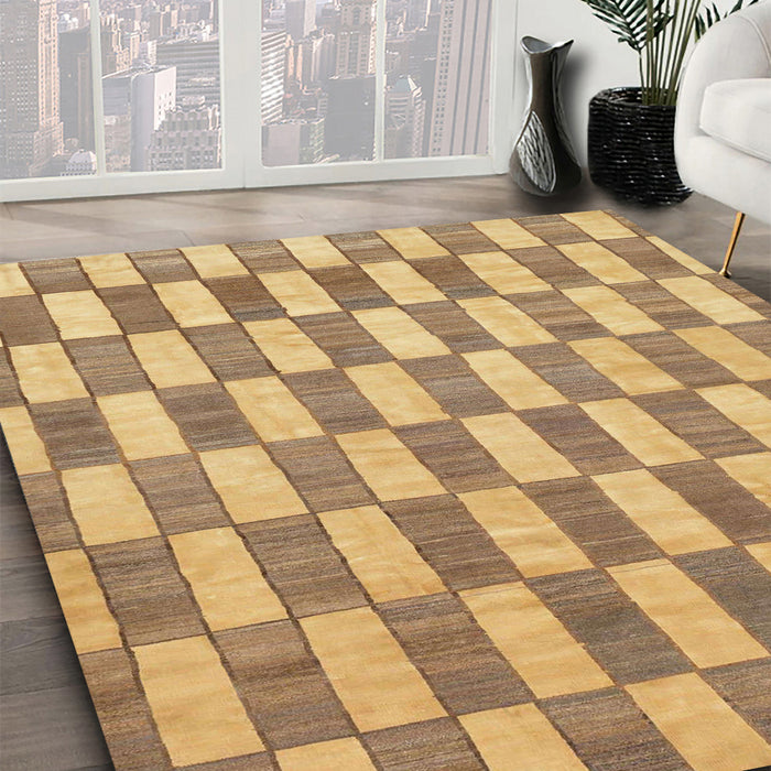 Abstract Orange Modern Rug in Family Room, abs313