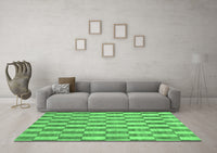 Machine Washable Abstract Emerald Green Modern Rug, wshabs313emgrn