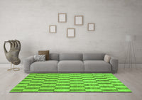 Machine Washable Abstract Green Modern Rug, wshabs313grn