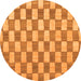 Round Abstract Orange Modern Rug, abs313org